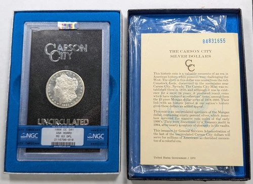 1884-CC GSA NGC MS63 DMPL + Box/COA Awesome Flashy Mirrors Frosty Devices Rare!