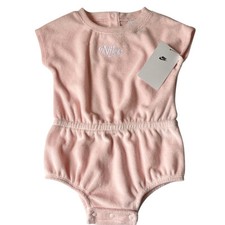 NIKE Baby Girl Pink Terry Romper One Piece Size 18 Months New With Tag