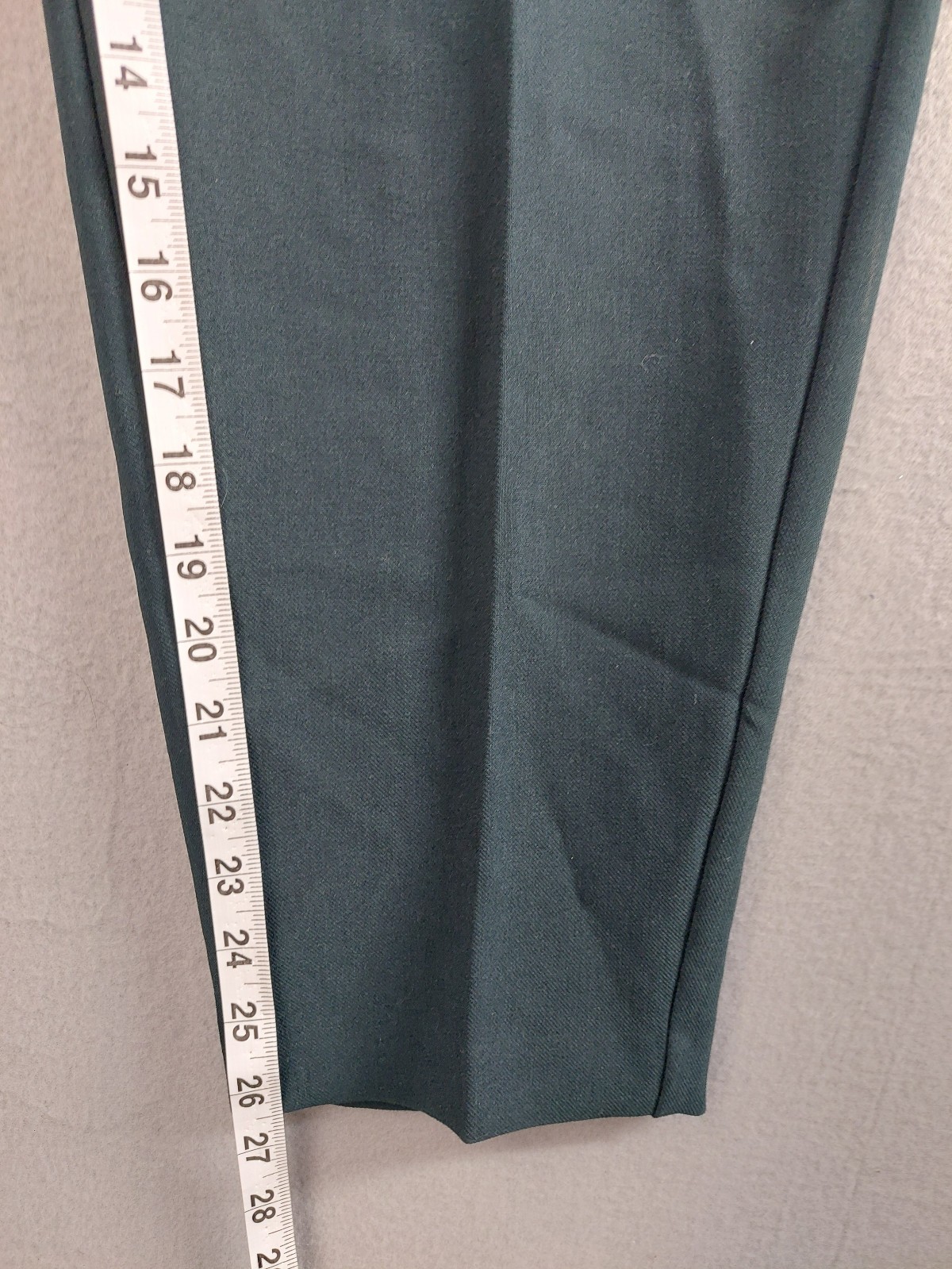 Mango Women Dress Pant 8 Green Button Fly Pleated Straight Leg Stretch Office thumbnail 8