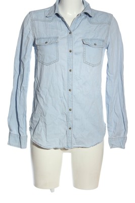 ZARA BASIC Jeanshemd Damen Hemd Gr. DE 34 blau Casual-Look