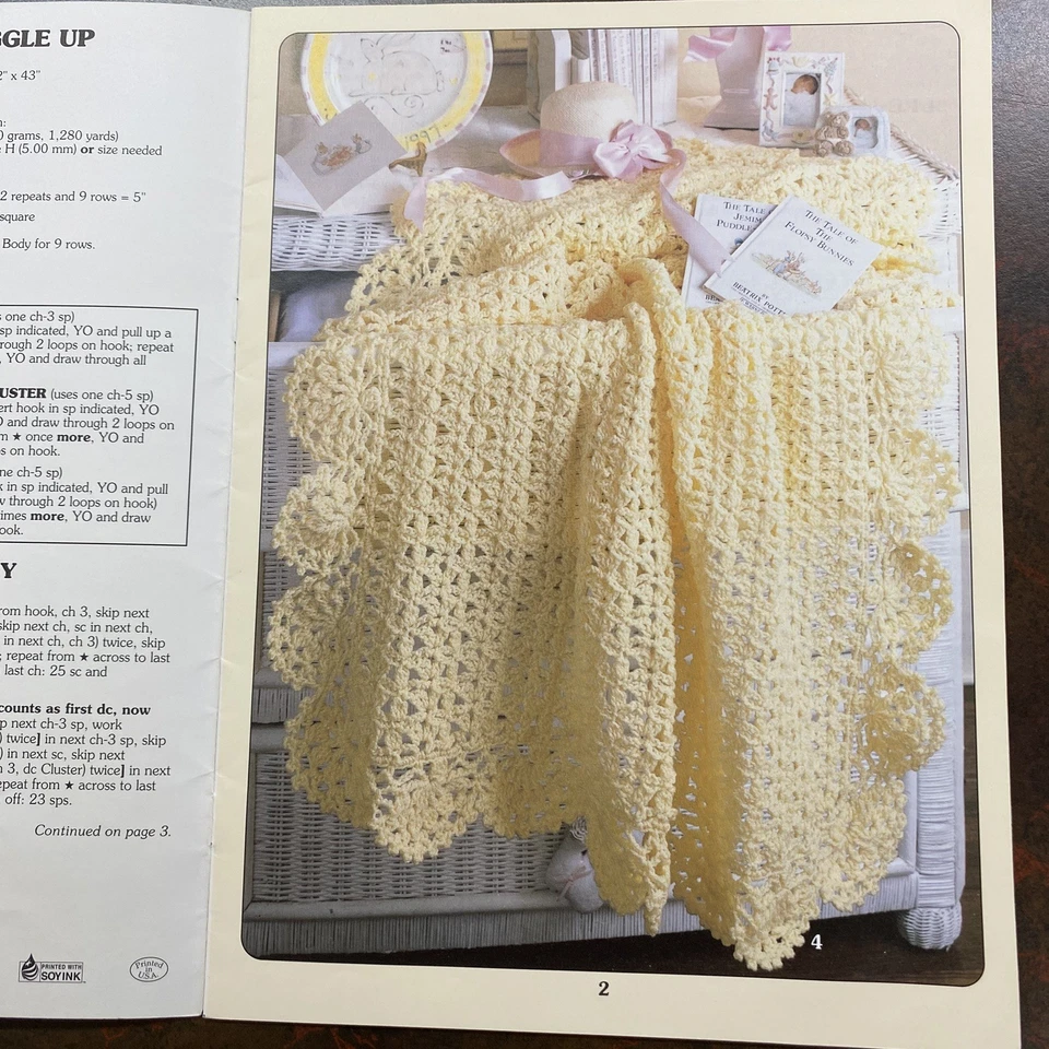 Leisure Arts Absolutely Gorgeous Baby Afghans Crochet Patterns Book 4 -5 Designs - Image 2 of 4