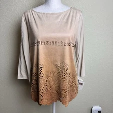 Liberty Garden Women's Top NWT Doctors Without Borders Size S Tan Brown