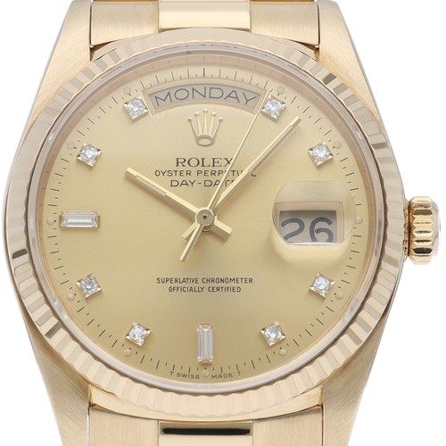 ROLEX day date watch 18038A(R) 18K Yellow Gold mensWatch Champagne color USED