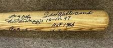 HOFers MULTI SIGNED Bat 6 sigs w/Ted Williams Berra Yastrzemski Doby Rizzuto JSA