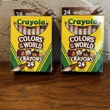2 Boxes Of Crayola Colors of the World Crayons 24 Pack