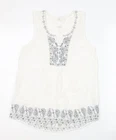 Womens UK Size 8 Fat Face White Cotton Blouse