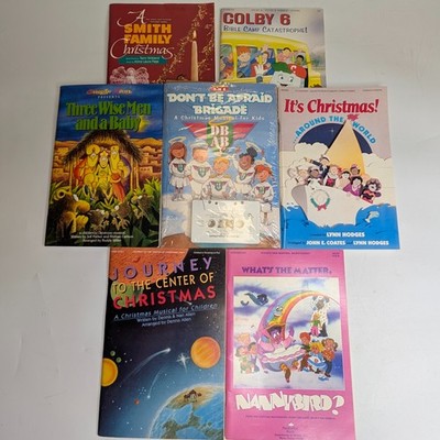 x7 LOT Retro Christmas Children's Musical Sheet Music Books Set Holiday