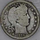 * 1916-D Barber Quarter 90% Silver, 100+ years Old As Shown