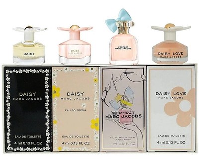 Marc Jacobs Women 4Pcs Mini Set 4 ml Daisy, Eau So Fresh, Love, 5 ml New In Box