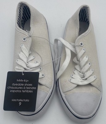 Hildie & Jo Women's Classic Dyeable Canvas Sneakers white size 9