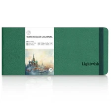  Watercolor Journal, 100% Cotton Hot Press Watercolor Paper Sketchbook 9.25” x 