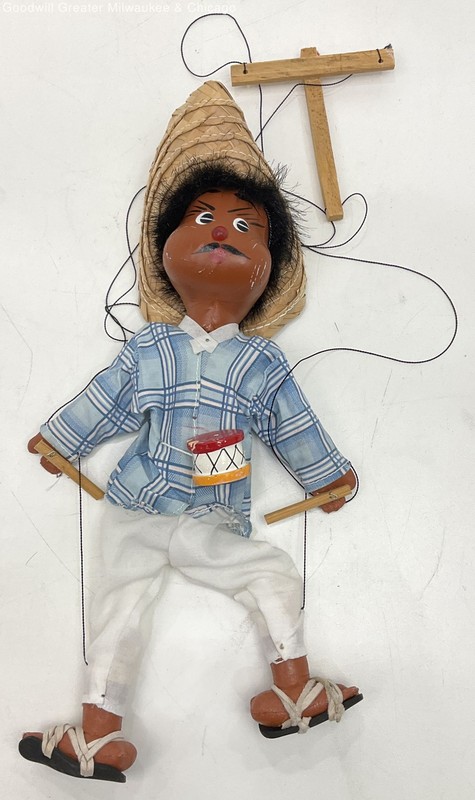 Vintage Traditional Handcrafted Mexican Folk Art Marionette Puppet