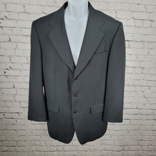 Bachrach Black Wool 3 Button Notch Ventless Blazer Sport Coat Size 42