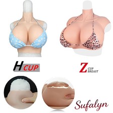 H Z Cup Silicone Breast Forms Huge Boobs Breastplate Crossdresser Drag Queen