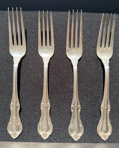 Sterling Silver Dinner Fork Set (4) – International “Joan of Arc” – 7.25"