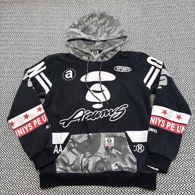 Aape By A Bathing Ape YOUTH XXL Black Gray Camo Hoodie APUNVS Drag