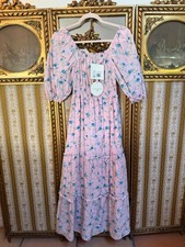 NWT LoveShackFancy x Target Sabine Pink Floral Maxi Dress Cotton Ruffle XXS P