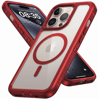 For iPhone 16 15 14 13 Pro Max Clear XT Defender Shockproof Case with Magnetic