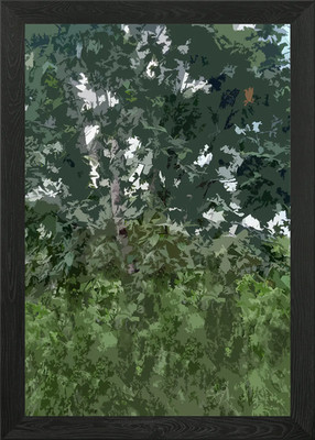 Üppig grün Baum Baldachin 5 gerahmte Wandbilder Poster Leinwanddruck Bild