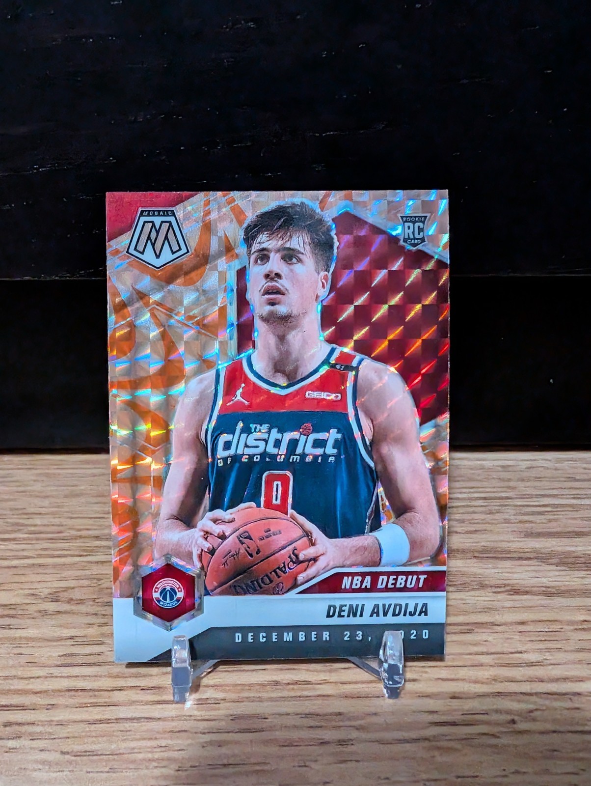 2020-21 Deni Avdija Panini Mosaic Rookie (RC) (Orange Reactive Prizm) #272