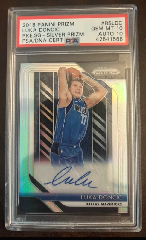 2018-19 Panini Prizm Luka Doncic Rookie Prizm Silver Auto RC PSA 10 AUTO 10 
