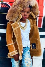 Jordan Craig Denali Shearling Jacket FUR KIDS COGNAC WHEAT TAN BOYS GIRLS 8-16