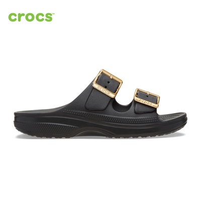 NEW CROCS Women's Metallic Buckle Saturday Sandal 213316 Black