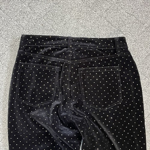 Talbots High Rise Straight Leg Curvy Polka Dot Pants Womens Size 4 Black Career - Picture 8 of 10