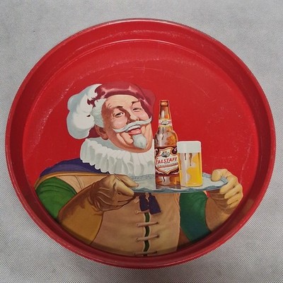 American Can Co Stop For Falstaff Beer Tray 1971 Sir John Falstaff CANCO 12''