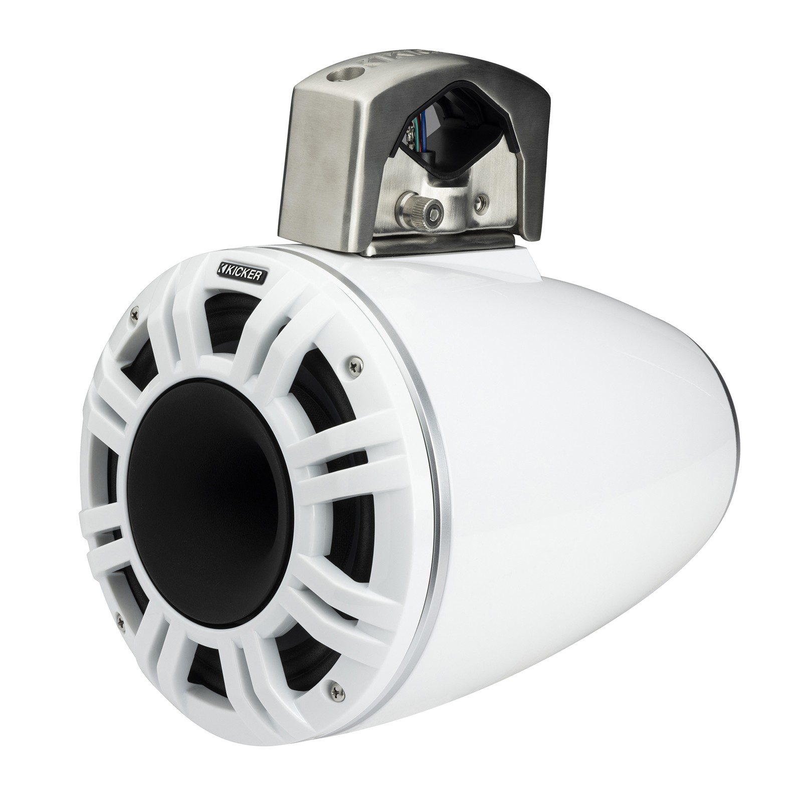 4) Kicker 51KMTCXL8W 8" White Marine Wakeboard Tower Speakers+Receiver+Amplifier