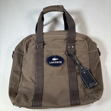 LACOSTE HOLDALL BAG Weekender Vintage M20 On the Go 7 Olive Green Canvas