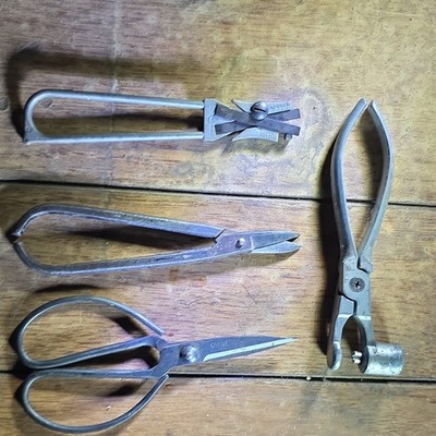 China Mower Steel Shears & Snips Lot of 4 Silver Tools Steel Blade & Handle