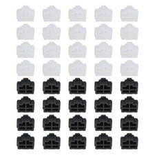 0.5 Inch RJ45 Dust Plug, 40 Pcs Anti Dust Plug Cover Female End, Black/Clear