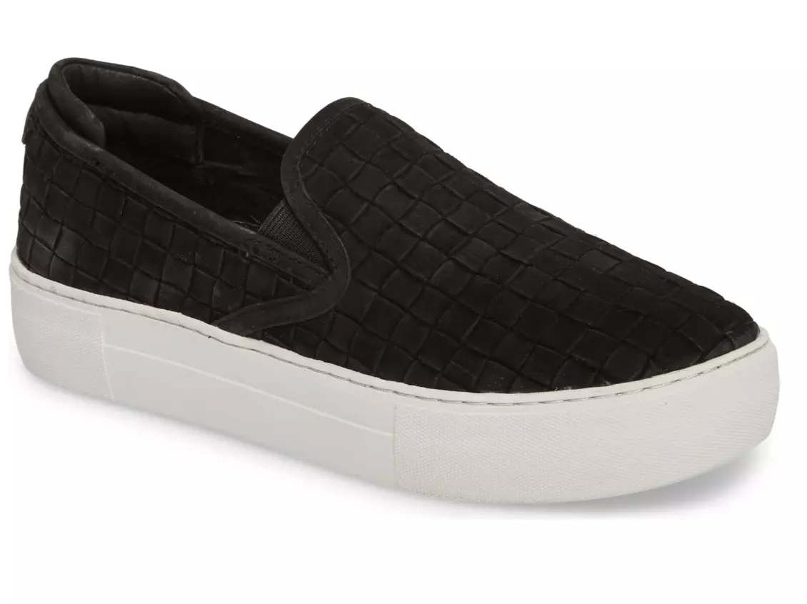 NEW 145 J SLIDES Proper Nubuck Platform Slip On Woven Sneaker