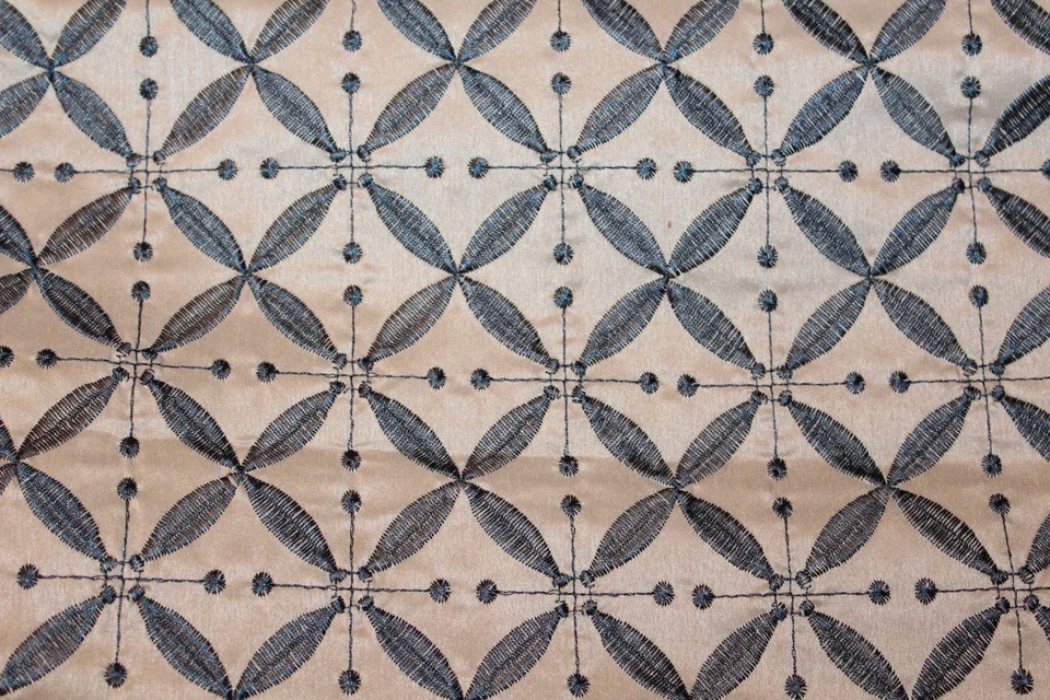 Essential Home Davenport Embroidered  Table Runner 13x72 in Blue/Cream - Image 2 of 3