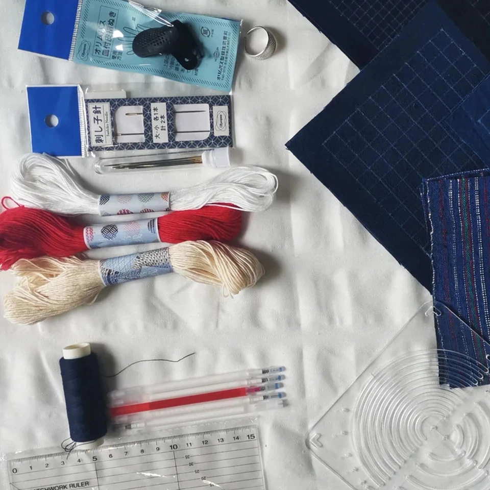 Kits de ponto Neza Studio Sashiko faça você mesmo costura lenta Sashiko conjunto inicial de luxo - Imagem 2 de 4