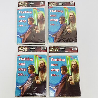 Star Wars Episode 1 4-Pack Bundle Vintage 1999 Birthday Invitation