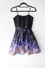Black Floral Betsy Adam Dress Size 4 Polyester