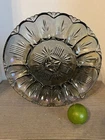 Vintage 1950 Iridescent Carnival Glass Deviled Egg Plate Federal Glass Grey