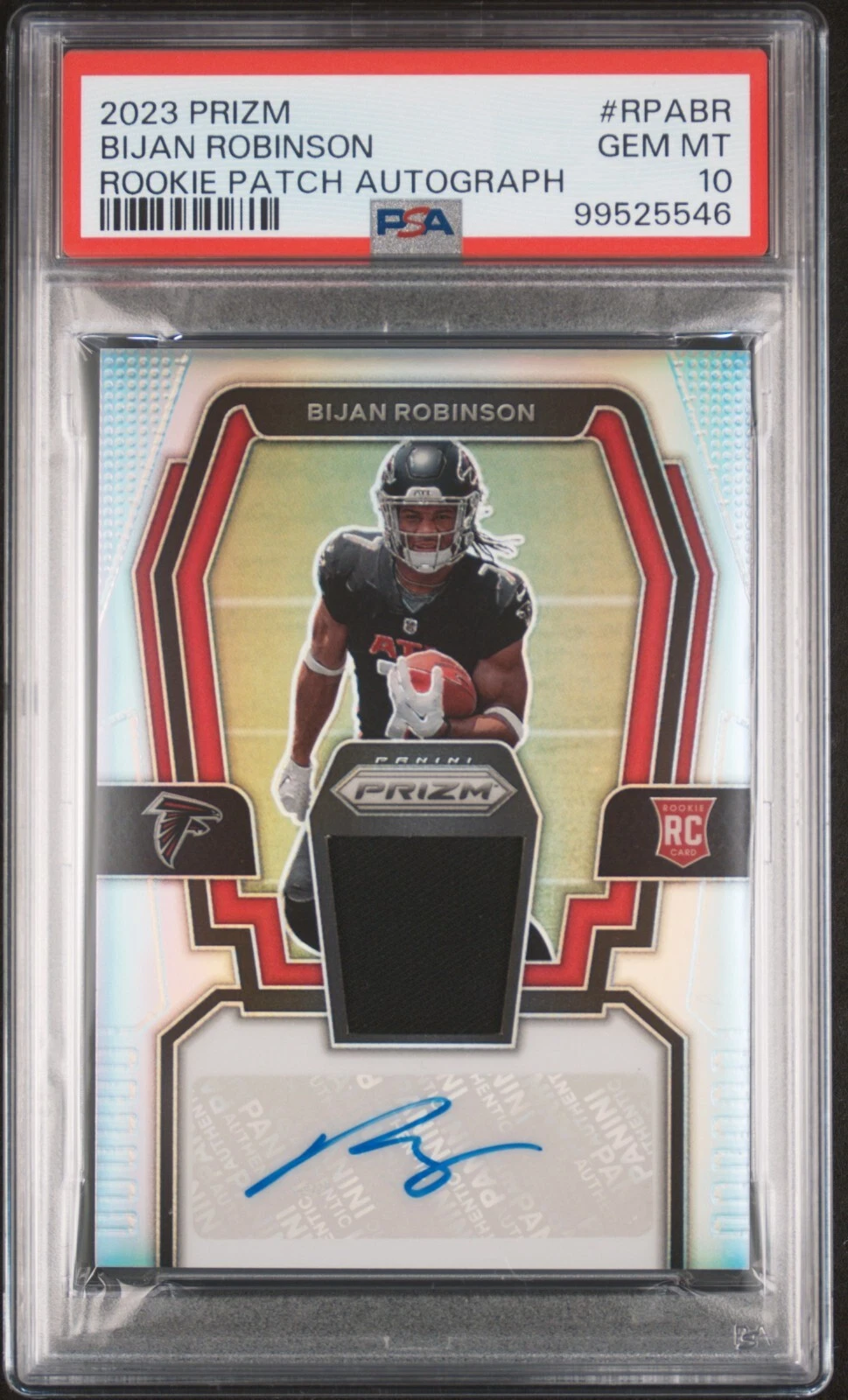 Bijan Robinson Panini Prizm Rookie Patch Autographs #RPABR Base