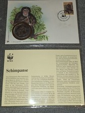 30 JAHRE WWF SCHIMPANSE Cu-Ni  Numisbrief Medaille