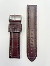 22mm Brown Genuine Alligator Watch Band - USA