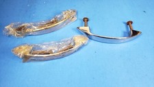 Drawer Pulls Mid Century Modern Handles 3" Chrome Center Holes NOS Lot 3