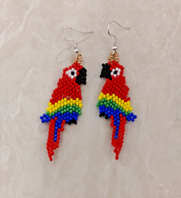 Handmade Seed Bead Fringe Earrings - Long Tassel Beaded Jewelry for Women