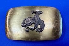 Small Vintage Cowboy Saddle Bronc Western Belt Buckle By Chambers
