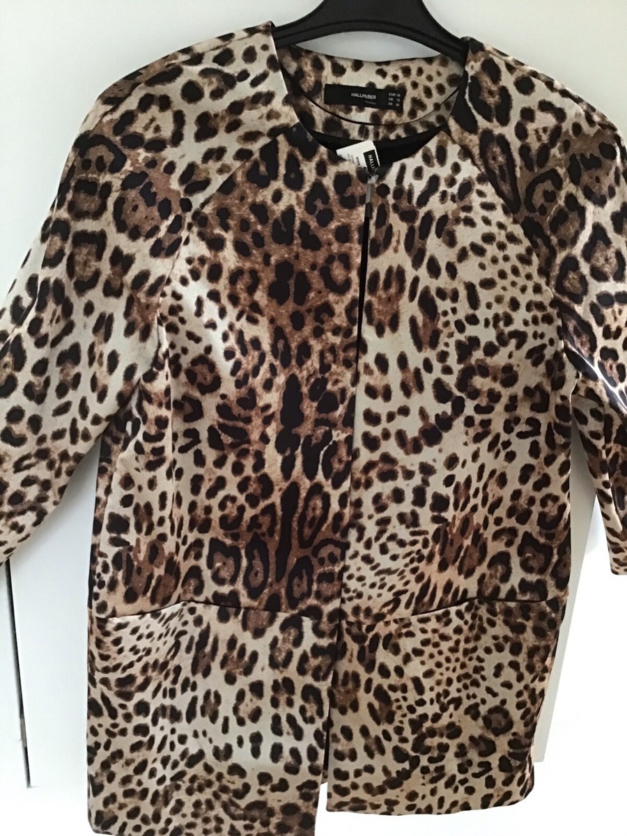 hallhuber Abend kurz Mantel Satin Leo print 38 boho blogger
