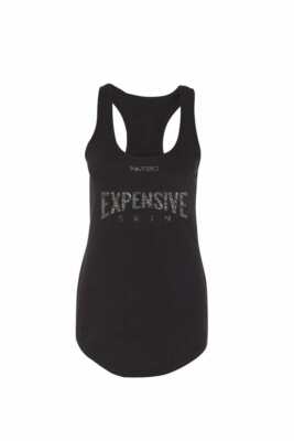 InkAddict WOMENS EXPENSIVE SKIN III GLITTER Tank Top BLACK/MULTI SMALL-2XLARGE