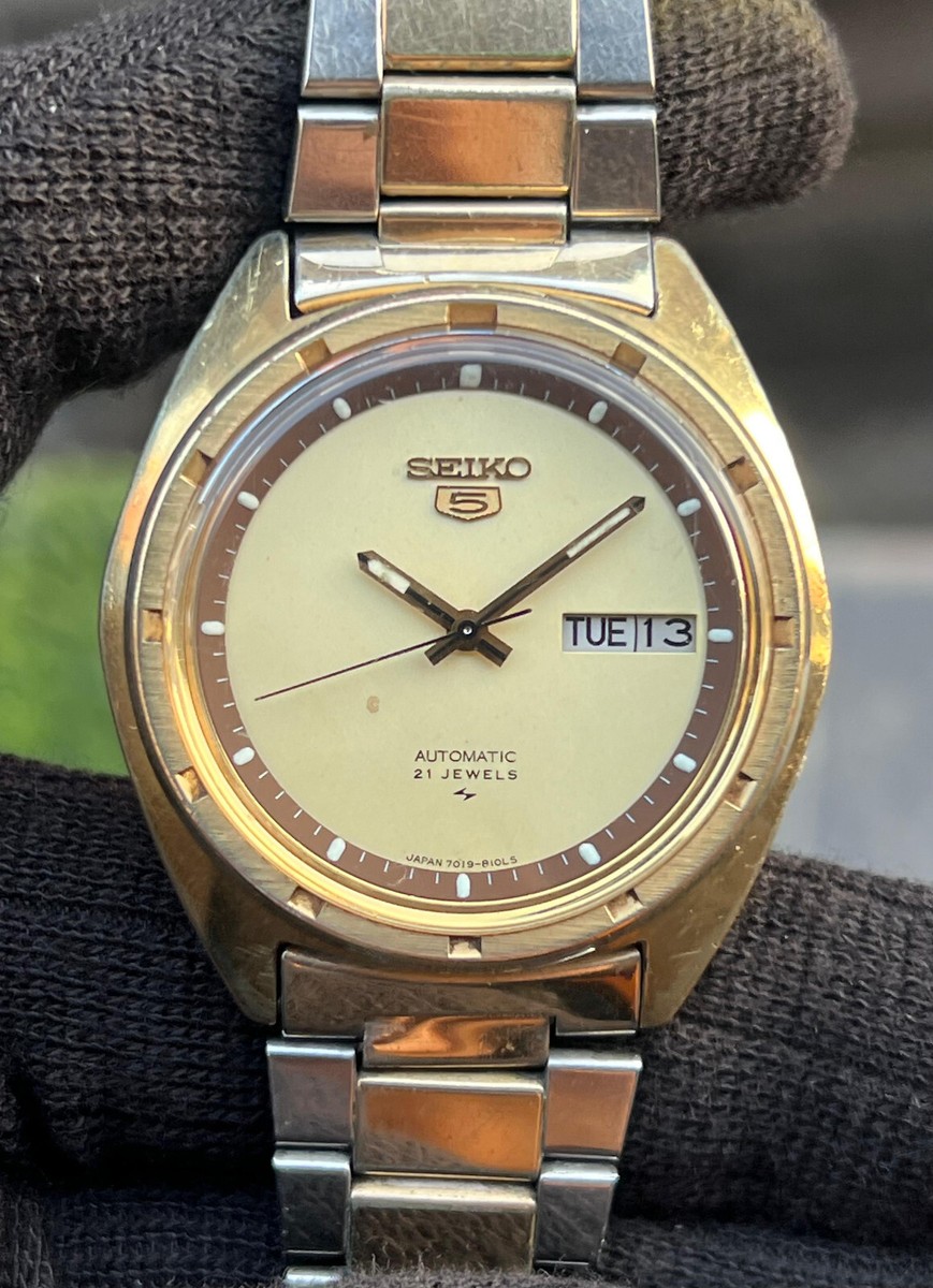 Vintage Seiko 5 7019-8080 Automatic Day/Date 21 Jewels Japan Made
