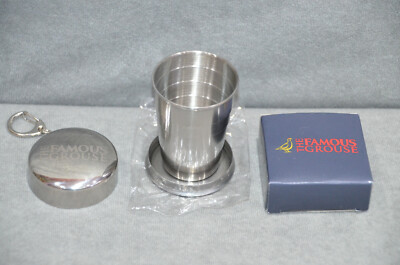 The Famous Grouse Whisky Steel Dram Cup Keyring Hiker Collapsible Shot Pop Up