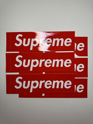 100% AUTHENTIC BRAND NEW SUPREME LOGO RED STICKER 8x2.25 